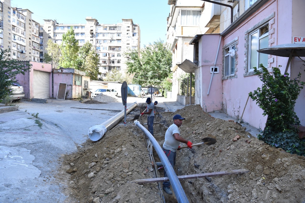 Yasamalda içməli su təchizatı yaxşılaşdırılır - FOTOLAR